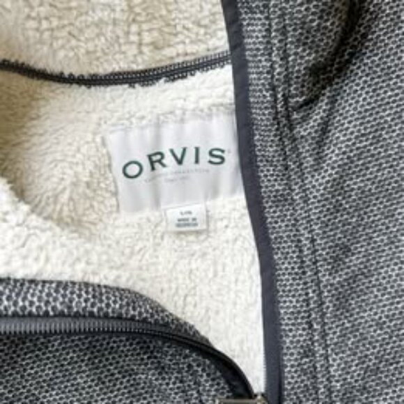 Orvis Men's Brighton Quarter 1/4 Zip Sherpa Lined Sweater Size Large - Picture 3 of 6